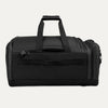 Rear duffel view of the Travelpro Altitude Convertible Duffel/Backpack in Jet Black, showing backpack straps, side handle, and zippered pocket.
